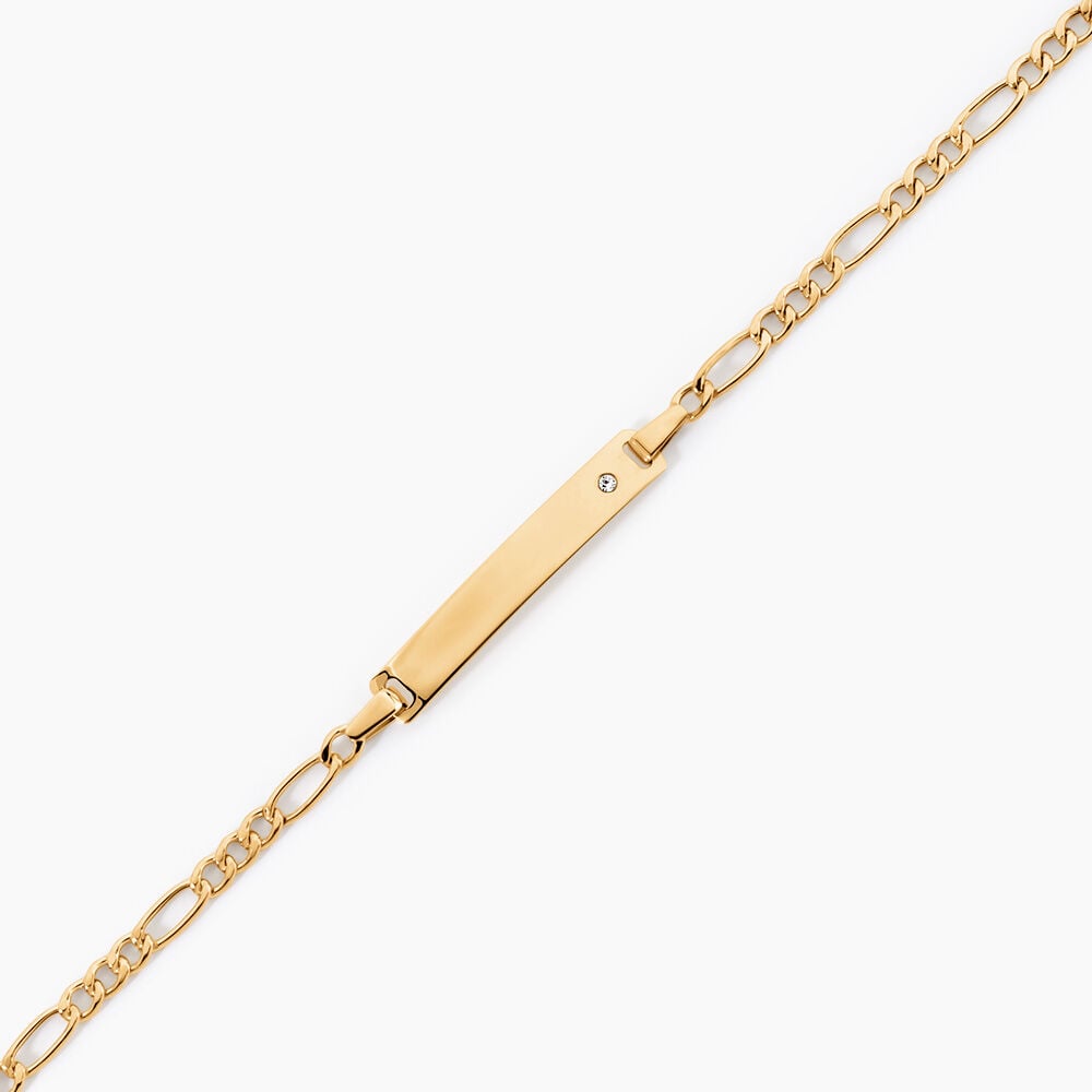 Bracelet Identit&eacute; Bartolomee Maille Alternee 1/3 Or Jaune Oxyde - Gourmettes Enfant | Marc Orian