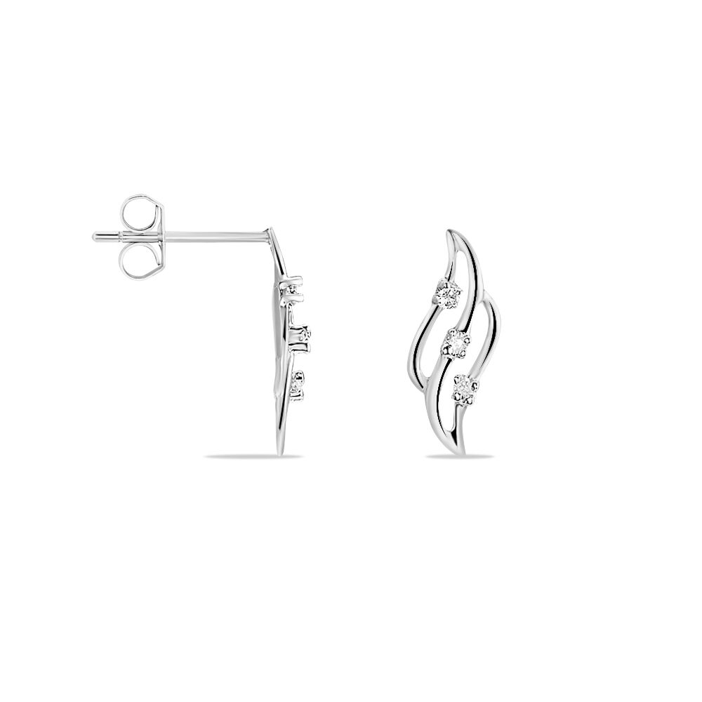 Boucles D'oreilles Puces Marnie Or Blanc Diamant - Pendantes Femme | Marc Orian