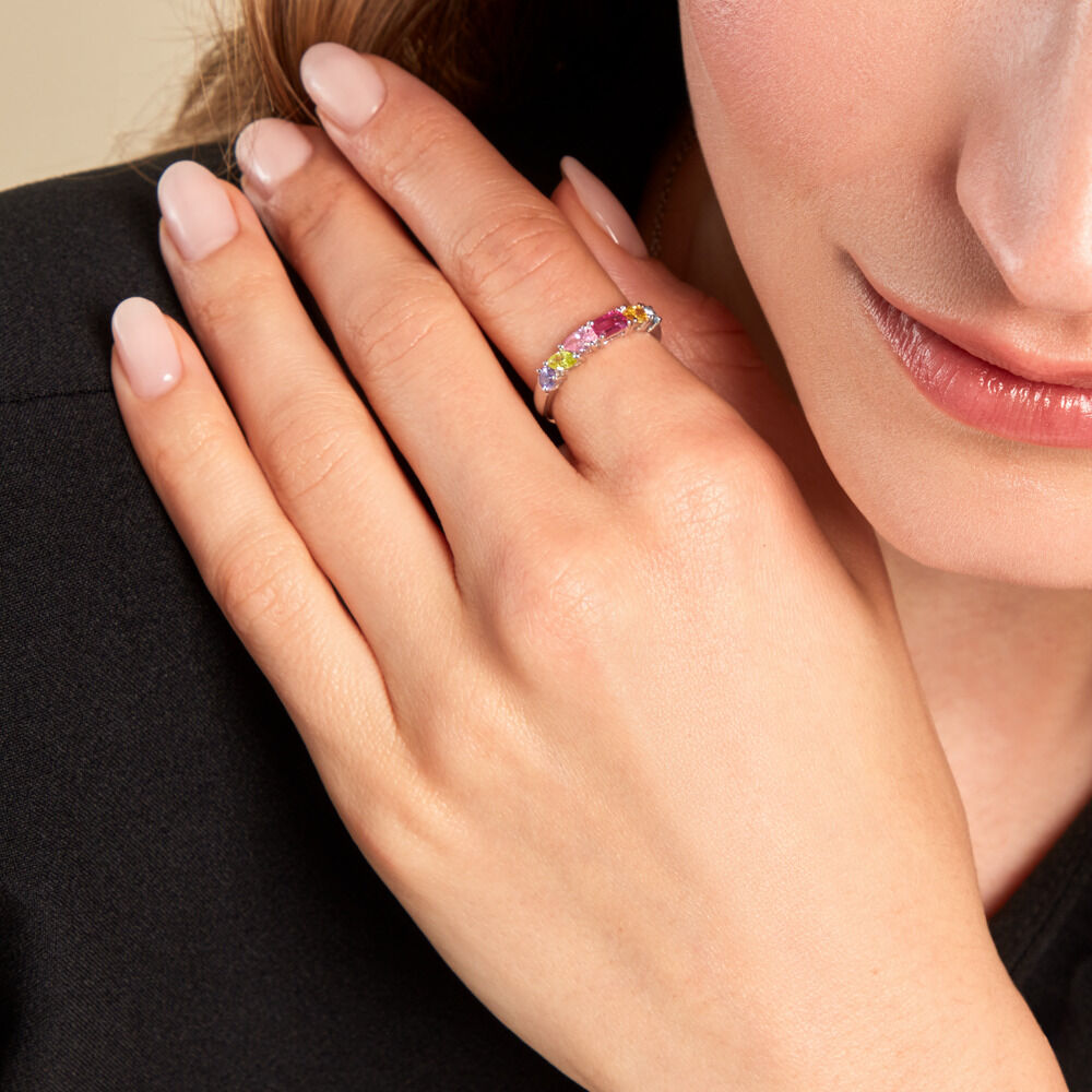 Bague Evasion Argent Blanc Oxyde De Zirconium Pierre De Synthese - Bagues avec pierre Femme | Marc Orian