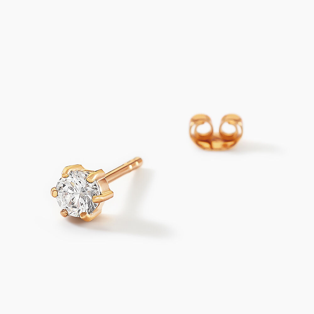 Boucles D'oreilles Puces Yl&eacute;na Plaqu&eacute; Or Jaune Oxyde De Zirconium - Puces Femme | Marc Orian