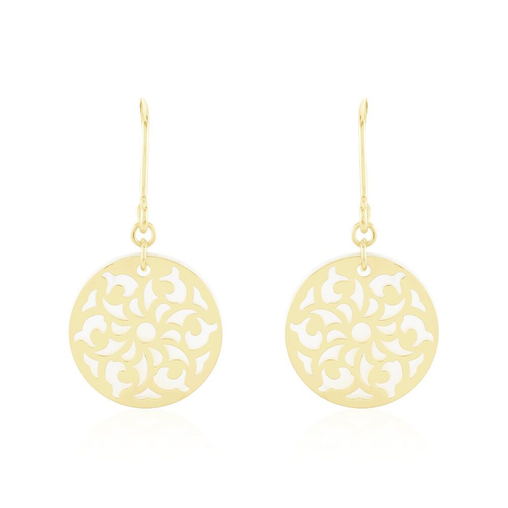 Boucles D'oreilles Pendantes Or Jaune Solie Nacre - Pendantes Femme | Marc Orian