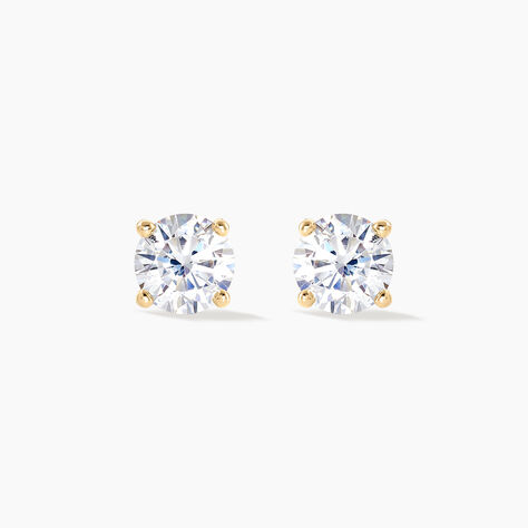 Boucles D'oreilles Puces Nilay Plaqué Or Jaune Oxyde De Zirconium - Puces Femme | Marc Orian