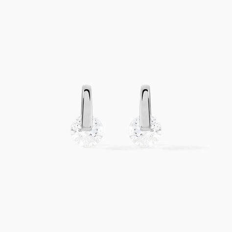 Boucles D'oreilles Pendantes Vera Argent Blanc Oxyde De Zirconium - Puces Femme | Marc Orian