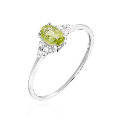 Bague Diapre Or Blanc Péridot Oxyde De Zirconium - Bagues avec pierre Femme | Marc Orian