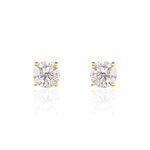 Boucles D'oreilles Puces Or Jaune Victoria Diamants - Puces Femme | Marc Orian