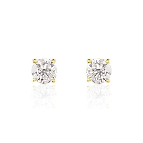 Boucles D'oreilles Puces Or Jaune Victoria Diamants - Puces Femme | Marc Orian
