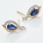 Boucles D'oreilles Puces Or Jaune Angelika Saphir - Puces Femme | Marc Orian