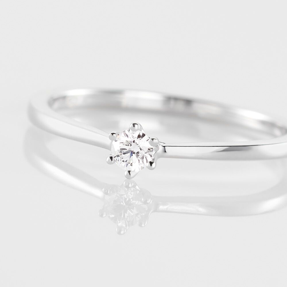 Bague Solitaire Athena Or Blanc Diamant - Parures de mariage Femme | Marc Orian