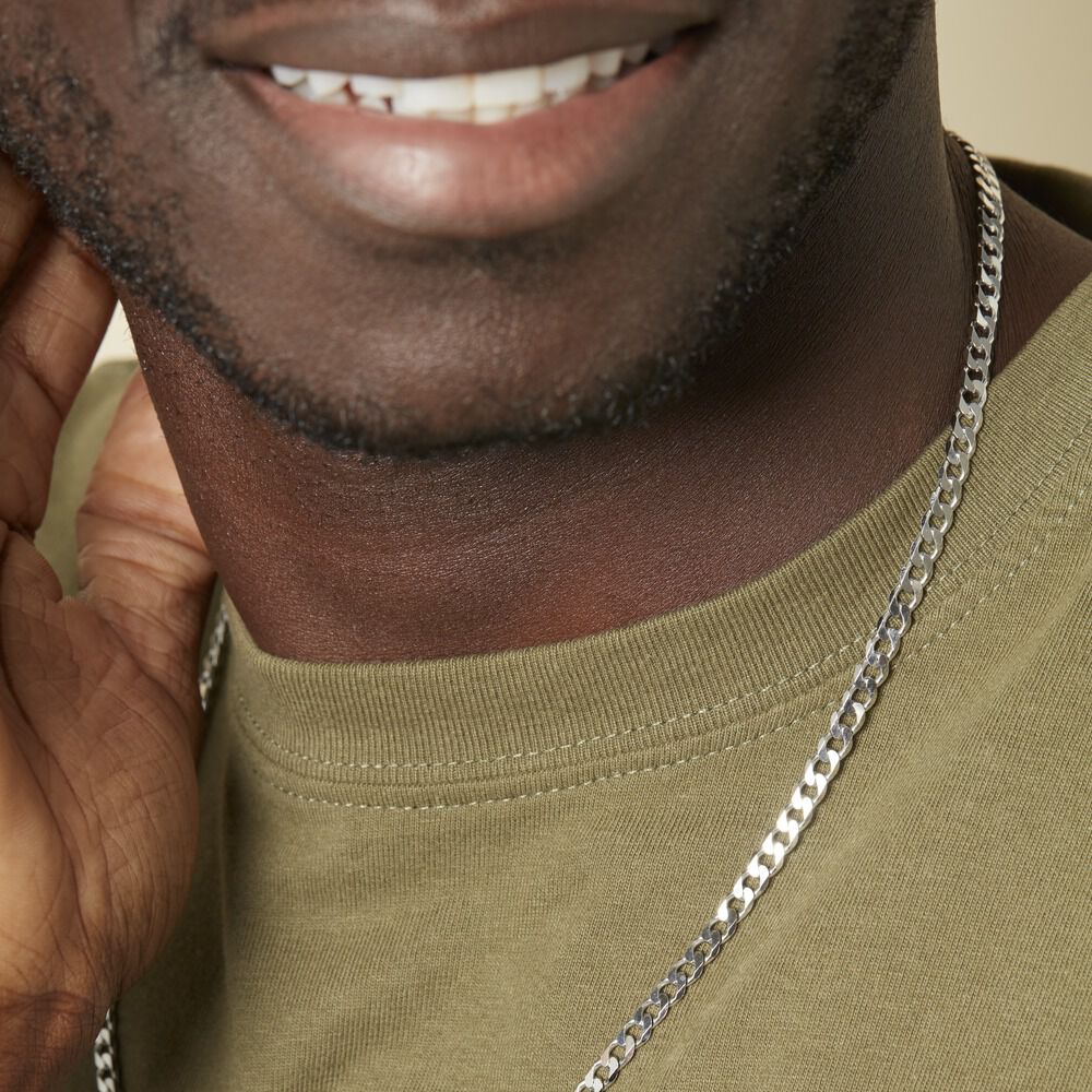 Chaîne Casper Maille Gourmette Argent Blanc - Chaines Unisex | Marc Orian