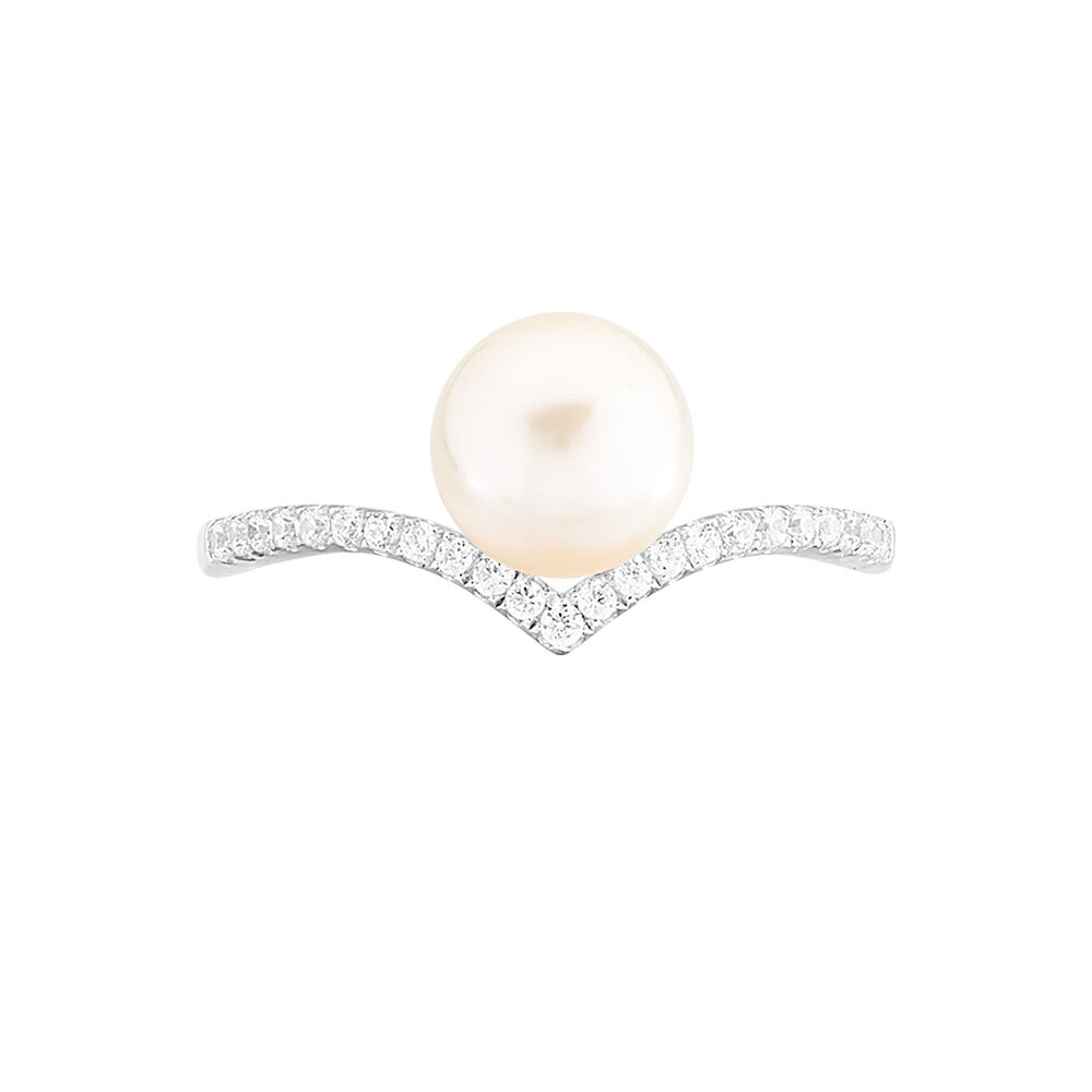 Bague Harini Argent Blanc Perle De Culture Et Oxyde De Zirconium - Bijoux fantaisie Femme | Marc Orian