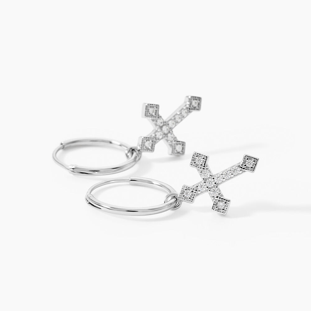 Cr&eacute;oles Angel Argent Blanc Oxyde De Zirconium - Cr&eacute;oles Femme | Marc Orian