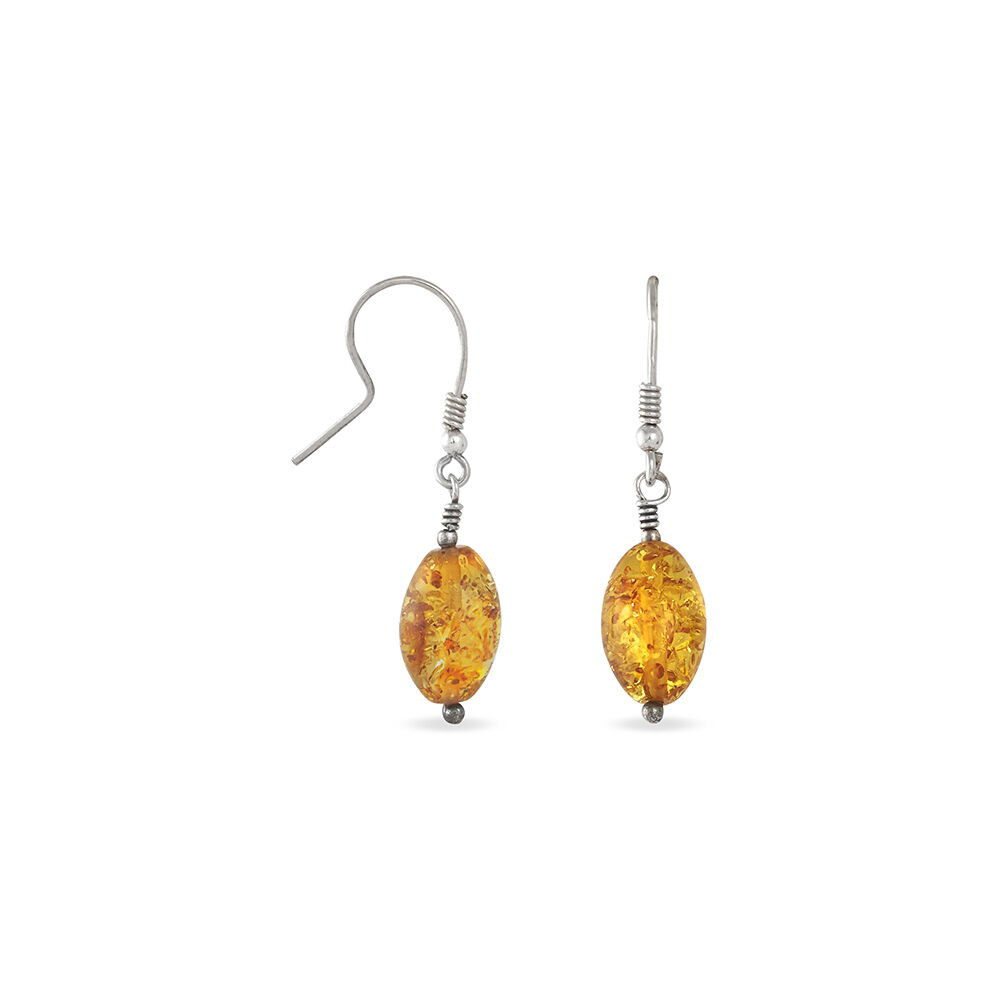Boucles D'oreilles Argent Blanc Ilena Ambre - Pendantes Femme | Marc Orian