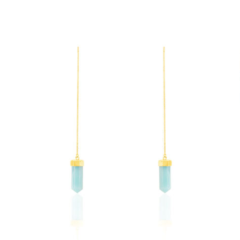 Boucles D'oreilles Pendantes Pierres Brutes Or Jaune Amazonite - Boucles d'oreilles Pendantes Femme | Marc Orian