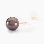 Boucles D'oreilles Puces Alper Or Jaune Perle De Culture De Tahiti - Boucles d'oreilles mariage Femme | Marc Orian