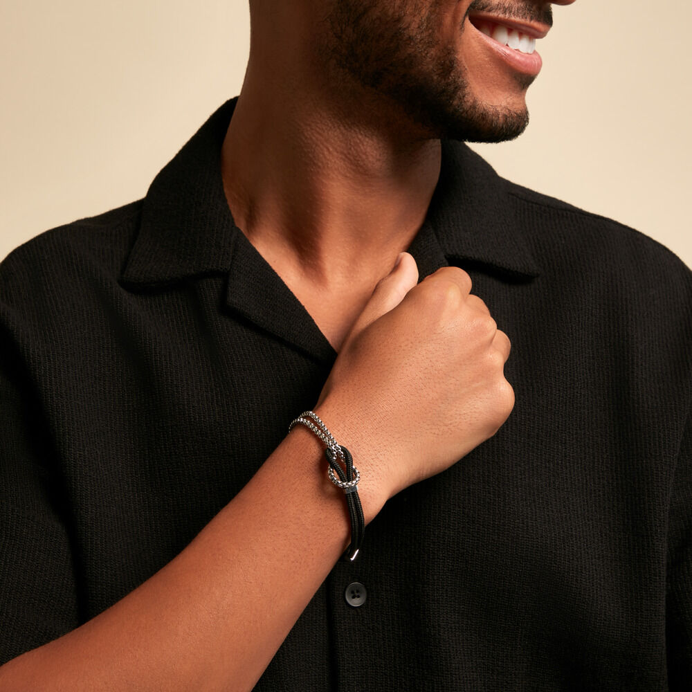 Bracelet Thymeo Acier Blanc - Bracelets cordons Homme | Marc Orian