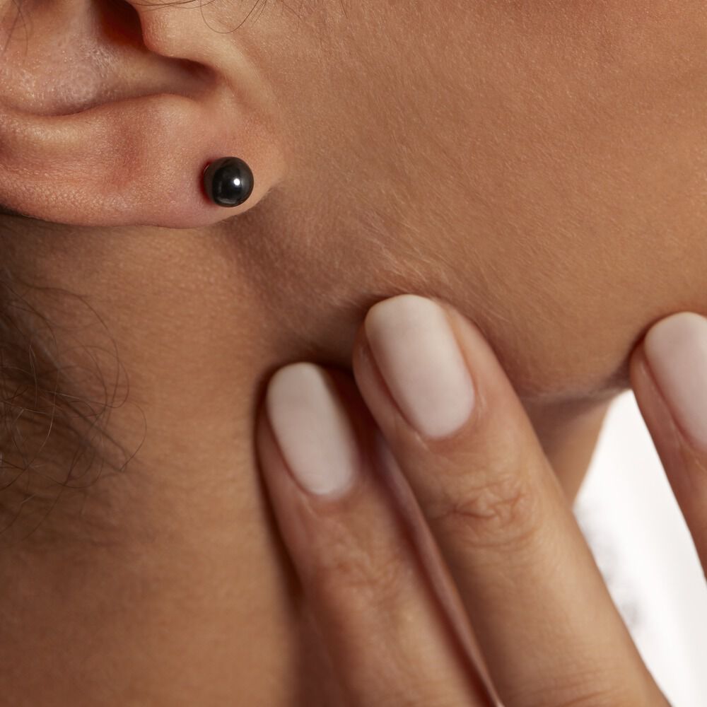 Boucles D'oreilles Puces Orbe Argent Blanc Céramique - Puces Femme | Marc Orian
