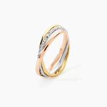 Alliance Entrelacee Diamantee Ruban Plat Or Tricolore - Alliances duo Unisex | Marc Orian