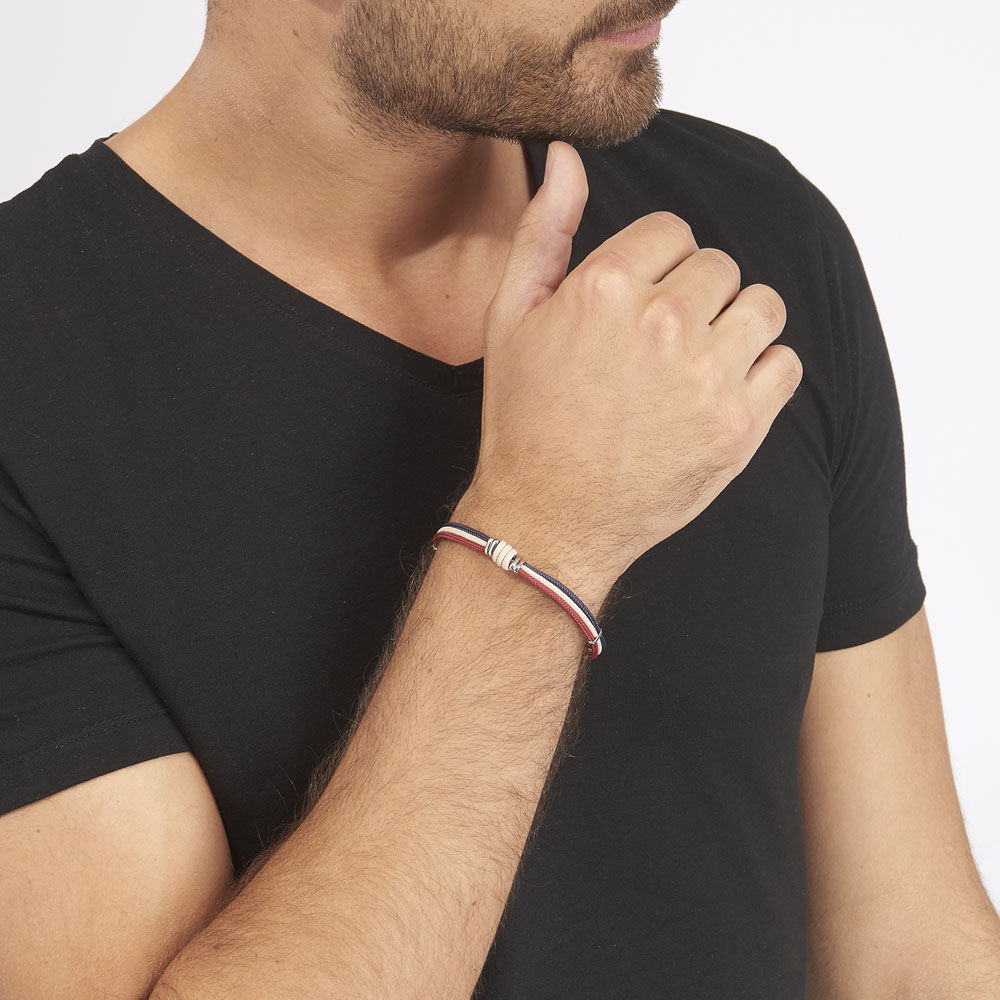 Bracelet Salhia Acier Blanc - Bracelets cordons Homme | Marc Orian