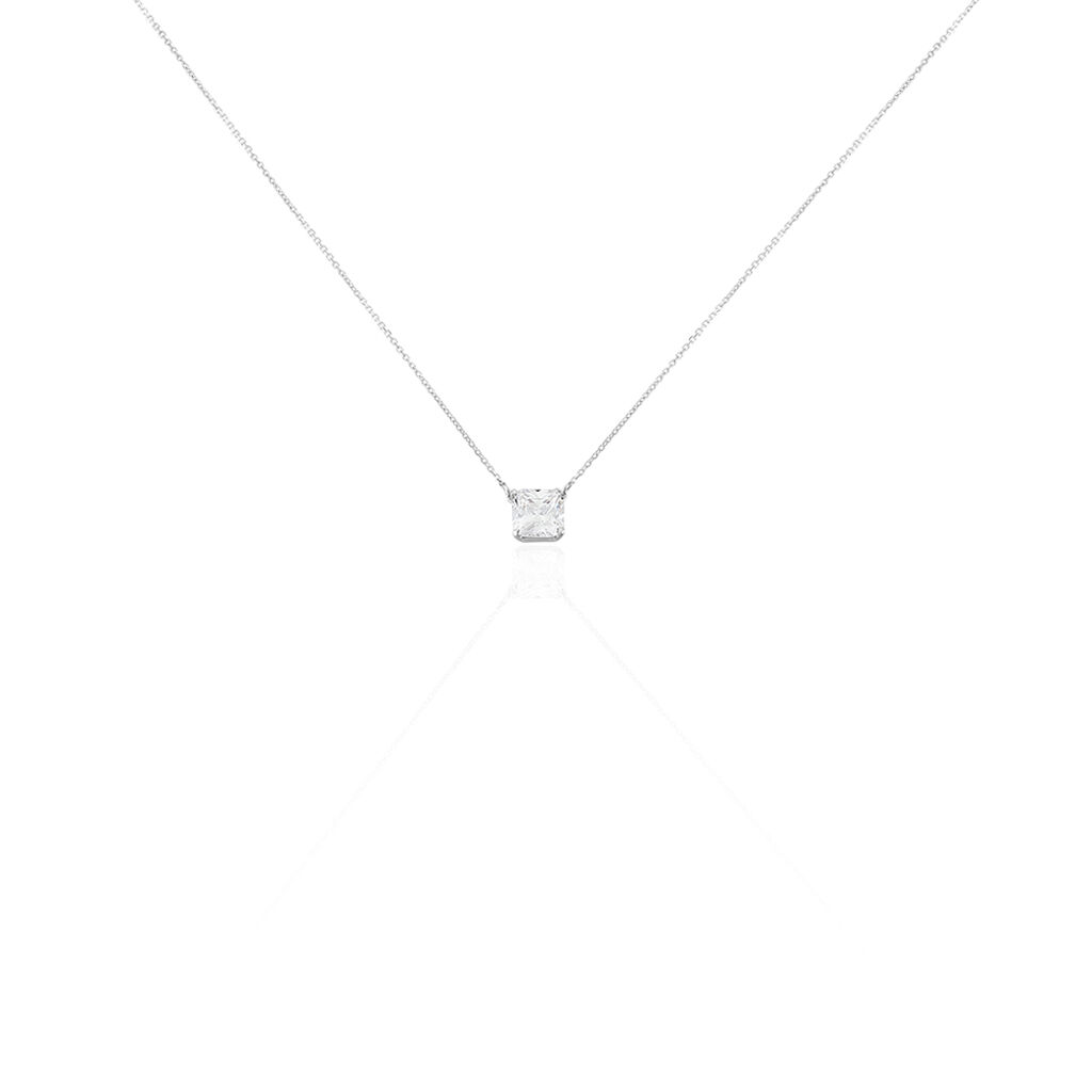 Collier Naziha Or Blanc Oxyde De Zirconium - Colliers avec pierres Femme | Marc Orian