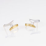 Boucles D'oreilles Pendantes Ascagne Or Bicolore Oxyde De Zirconium - Pendantes Femme | Marc Orian