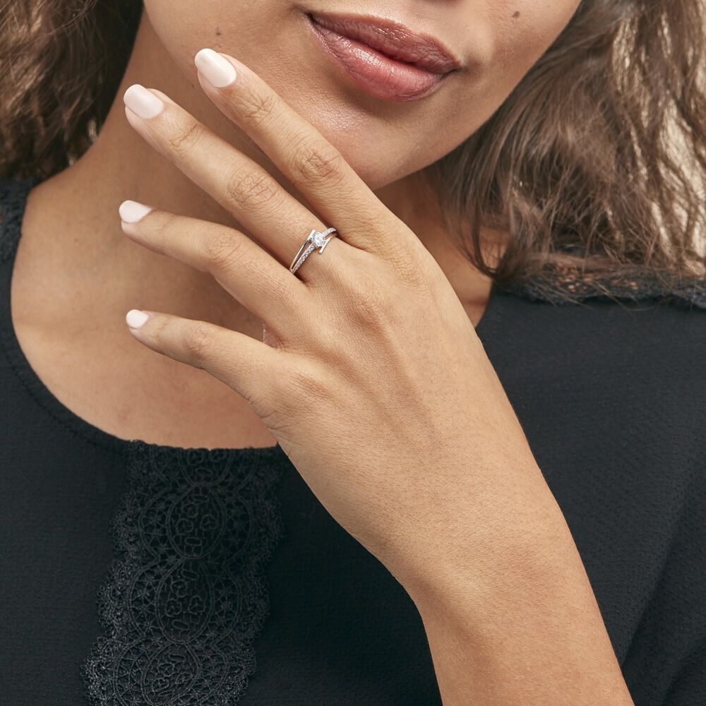 Bague April Or Blanc Oxyde De Zirconium - Solitaires Femme | Marc Orian
