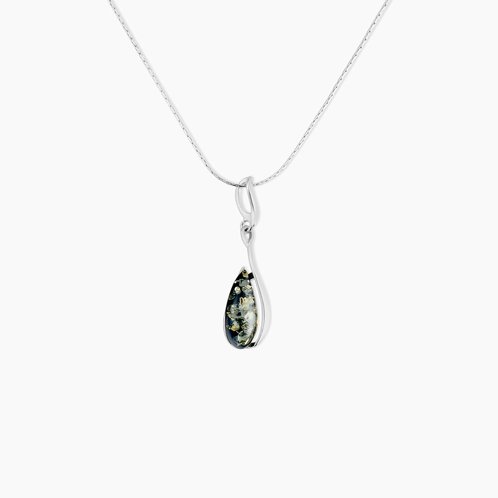 Collier Argent Blanc Odilon Ambre - Colliers avec pierres Femme | Marc Orian
