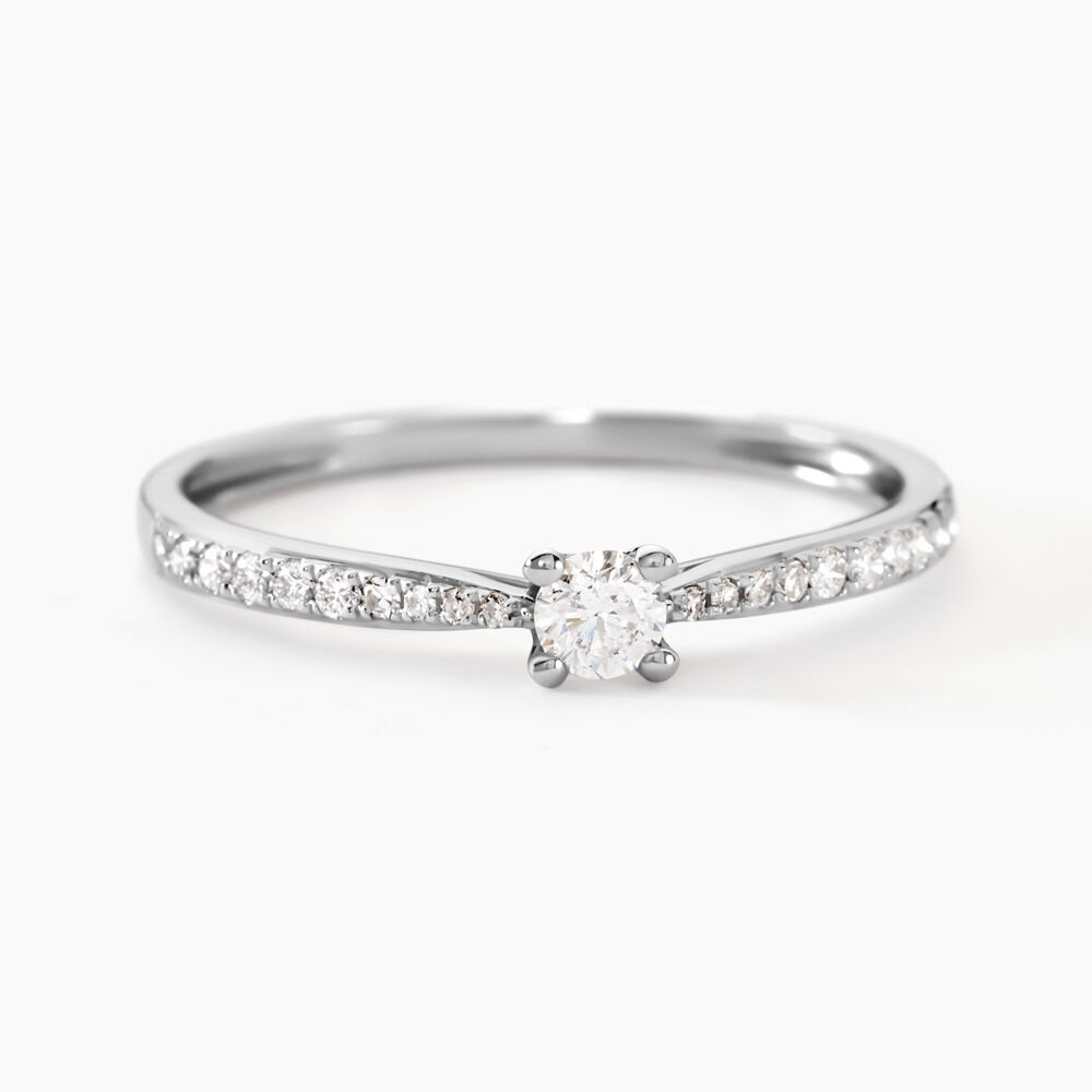 Bague Solitaire Hemera Or Blanc Diamant - Solitaires Femme | Marc Orian