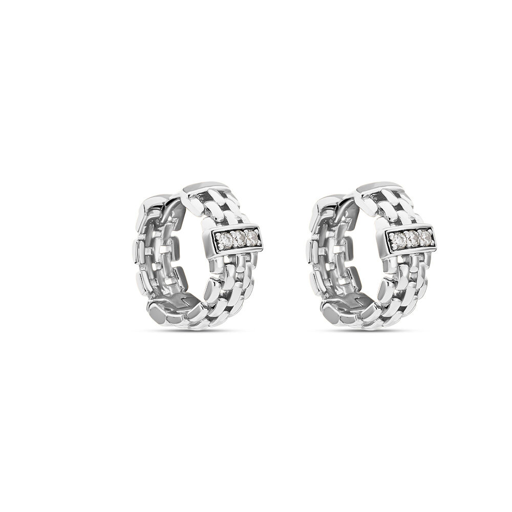 Créoles Lilibeth Argent Blanc Oxyde De Zirconium - Créoles Femme | Marc Orian