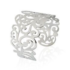Bracelet Manchette Abygaelle Acier Blanc - Bracelets manchettes Femme | Marc Orian