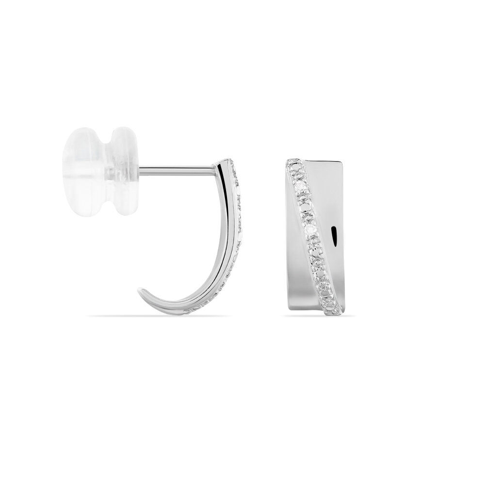Créoles Timira Rondes Or Blanc Diamant -  Femme | Marc Orian