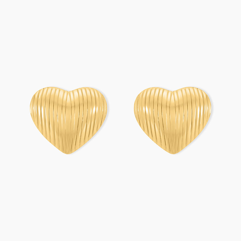 Boucles D'oreilles Puces Nolene Acier Jaune - Puces Femme | Marc Orian