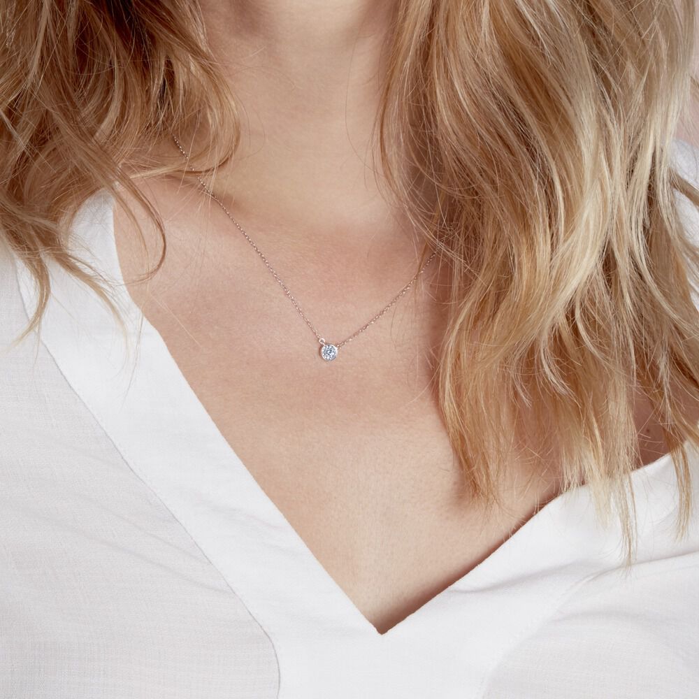 Collier Auxana Argent Blanc Oxyde De Zirconium - Colliers avec pierres Femme | Marc Orian