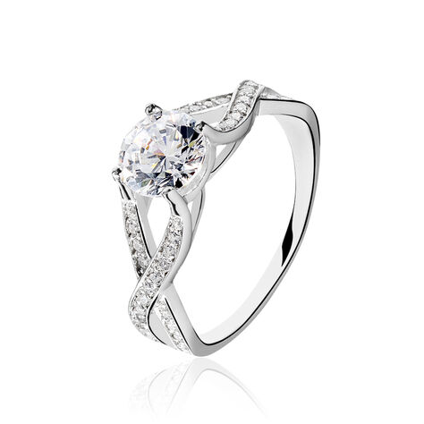 Bague Solitaire Maddy Argent Blanc Oxyde De Zirconium - Bagues Solitaire Femme | Marc Orian