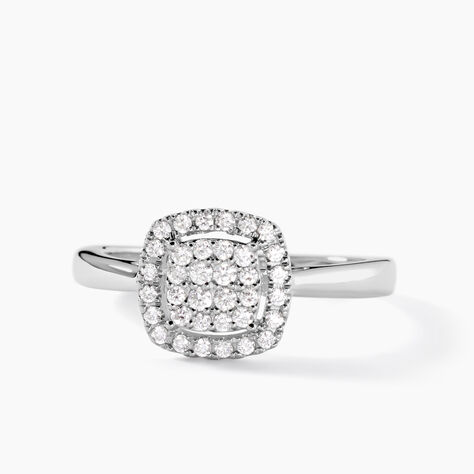 Bague Naveen Ld Platine Blanc Diamant Synthétique - Bagues avec pierre Femme | Marc Orian