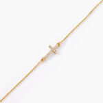 Bracelet Cobeia Croix Maille For&ccedil;at Or Jaune Oxyde De Zirconium - Bracelets cha&icirc;nes Femme | Marc Orian