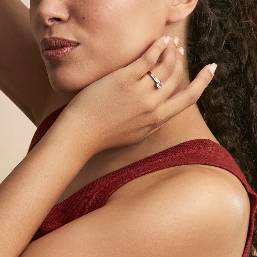 Bague Solitaire Or Jaune Oxyde De Zirconium - Solitaires Femme | Marc Orian