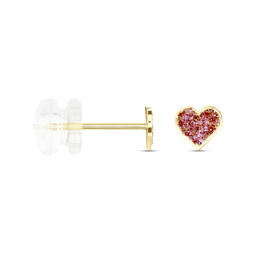 Boucles D'oreilles Puces Soraya Coeur Or Jaune - Puces Enfant | Marc Orian