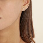 Boucles D'oreilles Puces Rosalin Blanc Diamant Blanc - Puces Femme | Marc Orian