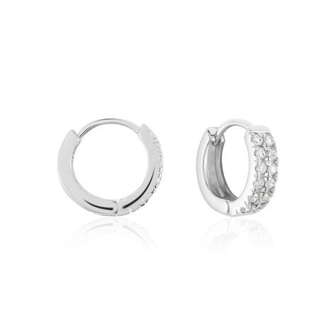 Créoles Argent Blanc Denice Oxydes De Zirconium - Créoles Femme | Marc Orian