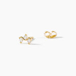 Boucles D'Oreilles Puces Mureille Argent Dor&eacute; A L'Or 750/1000 Oxyde De Zirconium - Puces Femme | Marc Orian
