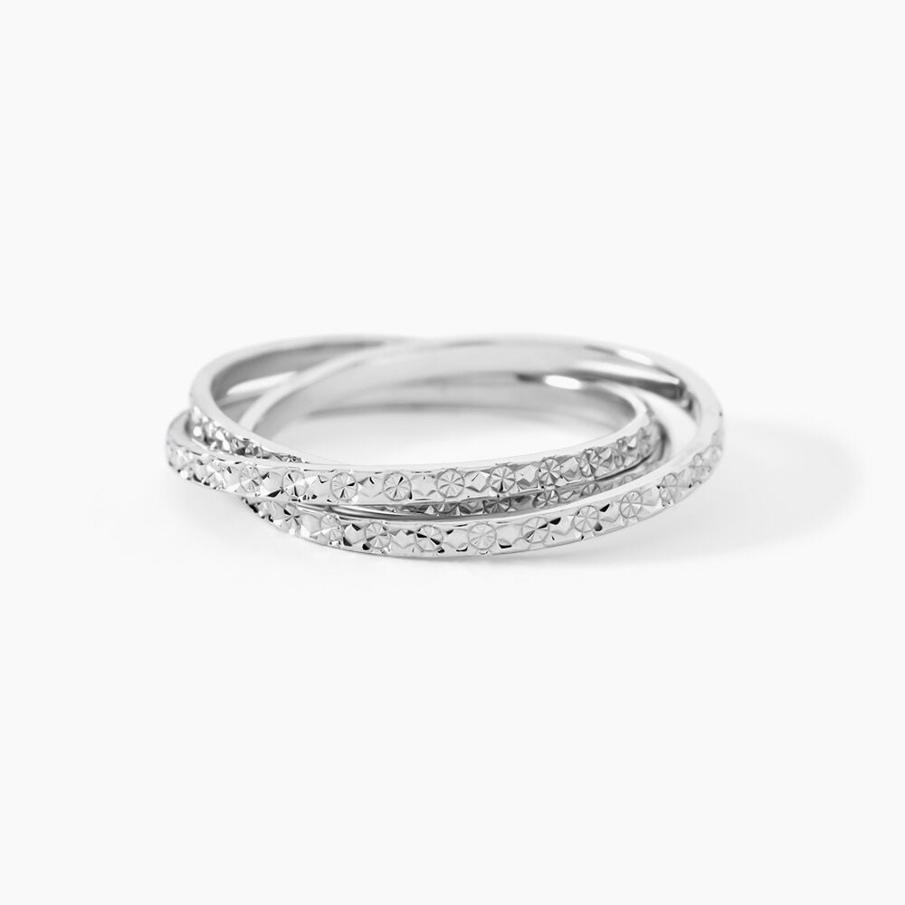 Alliance Shelena Ruban Plat Or Blanc - Alliances duo Unisex | Marc Orian