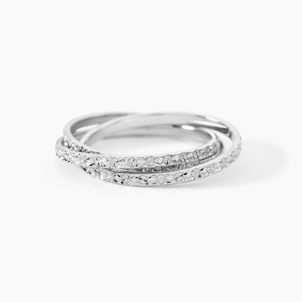 Alliance Shelena Ruban Plat Or Blanc - Alliances duo Unisex | Marc Orian