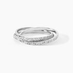 Alliance Shelena Ruban Plat Or Blanc - Alliances duo Unisex | Marc Orian