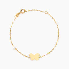 Bracelet Aurida Papillon Or Jaune Perle De Culture - Bracelets chaînes Enfant | Marc Orian