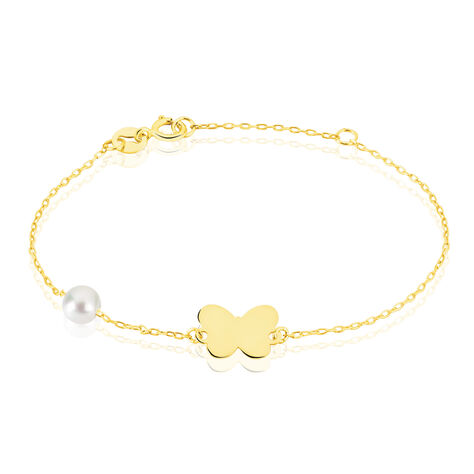 Bracelet Aurida Papillon Or Jaune Perle De Culture - Bracelets chaînes Enfant | Marc Orian