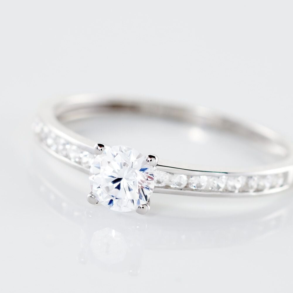 Bague Harem Or Blanc Oxyde - Solitaires Femme | Marc Orian