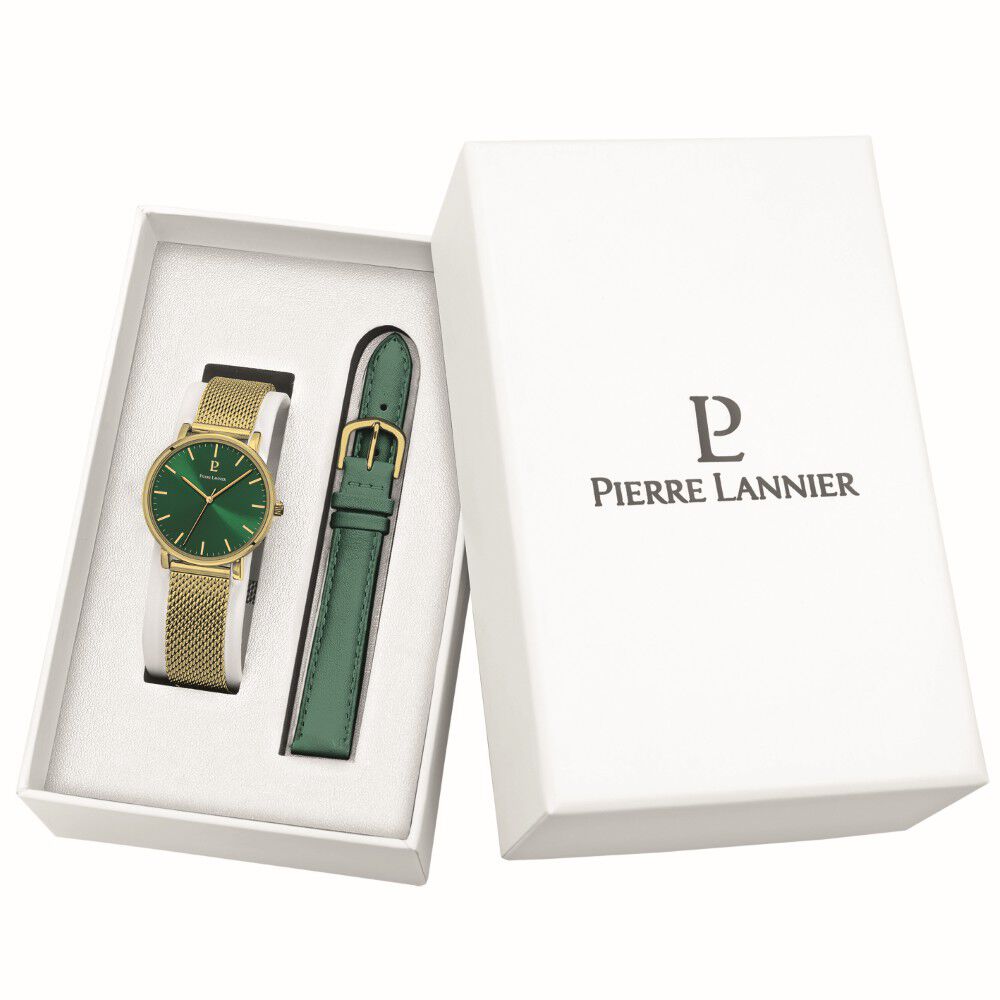Coffret De Montre Pierre Lannier Essential Vert - Montres &eacute;tanches Femme | Marc Orian
