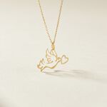 Pendentif Guecha Colombe Et Coeur Or Jaune - Pendentifs Femme | Marc Orian