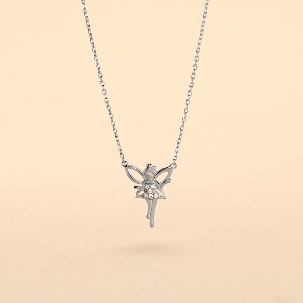 Collier Fee Or Blanc Diamant - Colliers avec pierres Femme | Marc Orian