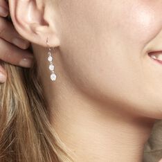 Boucles D'oreilles Pendantes Sandra Argent Blanc Oxyde De Zirconium - Boucles d'oreilles Pendantes Femme | Marc Orian